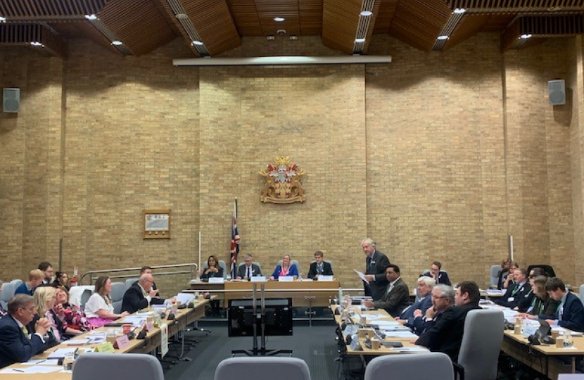 Cllr David Hopkins in Council chamber 