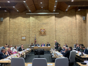 Cllr David Hopkins in Council chamber 