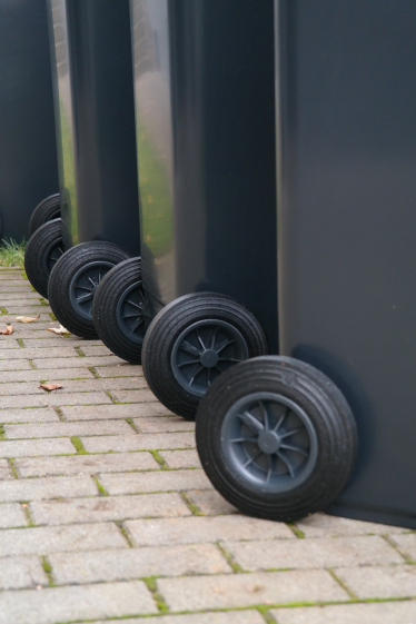 black wheelie bins